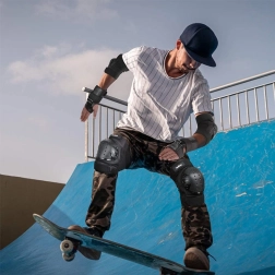 Dziecięcy zestaw ochraniaczy do rolek, skateboardu i roweru (6 szt.) – czarny, rozmiar M