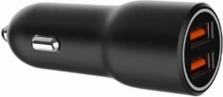 podwójna ładowarka samochodowa USB-A QC3.0 36W czarna