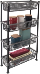 Wąski 4‑poziomowy regał łazienkowy GREY 50 × 19,5 × 83 cm