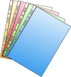 Koszulka A4 z polipropylenu z europerforacją, niebieska błyszcząca, 50 mikronów