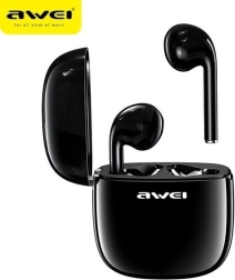 Czarne słuchawki Bluetooth z stacją ładującą