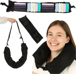 Podróżna poduszka z miejscem do przechowywania czarna