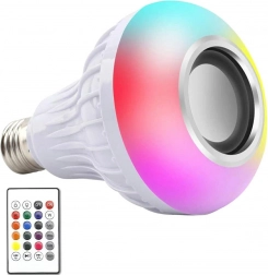kolorowa żarówka LED RGB E27 z głośnikiem Bluetooth i pilotem