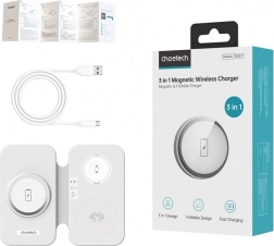 Indukcyjna ładowarka CHOETECH 3 w 1 T616-F biała