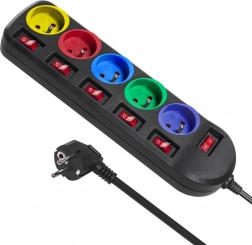 Przedłużacz 1,5 m, 5 gniazd