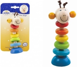 Detoa drewniana zabawka żyrafa na sprężynie