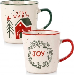 Zestaw ceramicznych świątecznych kubków 350 ml, 2 szt.