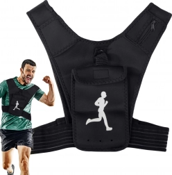 Kamizelka biegowa z etui na telefon i elementami odblaskowymi