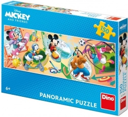 Panoramiczne puzzle DISNEY Miki i przyjaciele – sport, 150 elementów