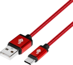 Przewód do ładowania i danych USB‑C 1,5 m – rubinowa czerwień, pleciony