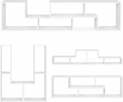 Nowoczesna modułowa geometryczna biblioteczka z 4 półkami ModernHome