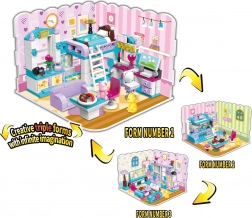 QMAN Nieskończone pomysły – pokój dziewczęcy 3w1 zestaw konstrukcyjny (194 elementy)