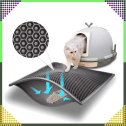 Czarna dwuwarstwowa mata pod kuwetę XXL 60 × 45 cm