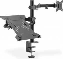 Biurkowy uchwyt na monitor z uchwytem na laptop 1xLCD 32" 9 kg, 1xLaptop 15,4" 4 kg