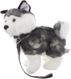 Pluszowy husky ze smyczą 25 cm