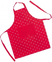 Bawełniany fartuch kuchenny w grochy TECKA, czerwony