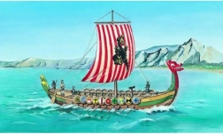 Wikińska łódź DRAKKAR – model 1:60