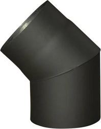 Kolano dymowe 180 mm 45° czarne, grubość 1,5 mm