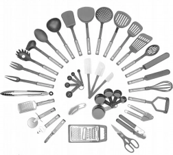 Ag949a zestaw przyborów kuchennych 40 szt. szary