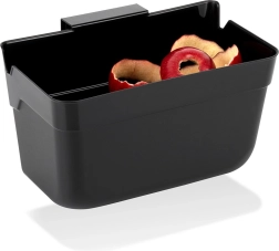 Wieszany kosz na bioodpady na drzwiczki, czarny, 2,5 l (22,5 × 15 × 13,5 cm)