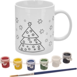 Porcelanowy kubek do malowania z motywem świątecznym, 350 ml