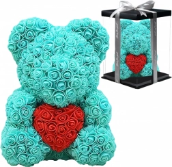 Miś z róż 40 cm – zestaw prezentowy na Walentynki