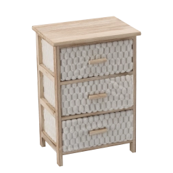 Komoda z 3 materiałowymi szufladami 40 × 29 × 58 cm