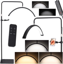 Łukowa kosmetyczna lampa LED 36 W z regulacją temperatury i statywem