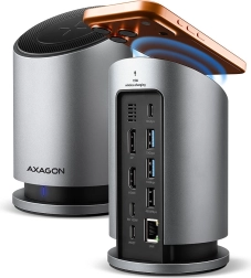 Wieloportowy hub USB‑C 9w1 z bezprzewodowym ładowaniem 15 W AXAGON HMC-WL9
