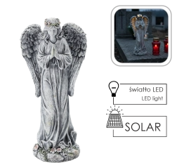 Solarna figurka anioła z LED, 34,5 cm