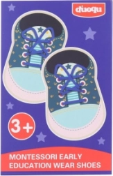 Przewlekane drewniane buciki dla dzieci