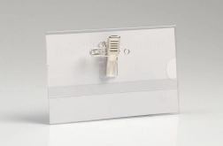 Etykieta z klipsem i agrafką