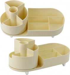 Organizer na kosmetyki z obrotowym mechanizmem, beżowy