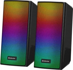 głośniki komputerowe DEFENDER Spitfire 2.0 z Bluetooth i LED, 6 W