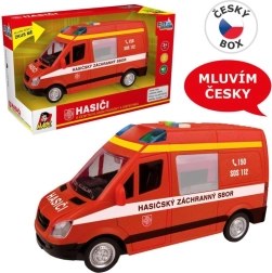 Strażacki samochód dostawczy na napęd cierny z dźwiękiem i światłem