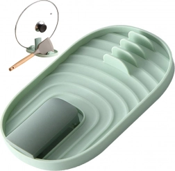 Zielona podstawka kuchenna na naczynia i pokrywki