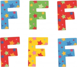 Bigjigs Toys drewniana litera F z gwiazdkami