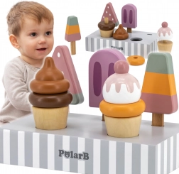 VIGA PolarB drewniane lody na stojaku – zestaw 5 szt.