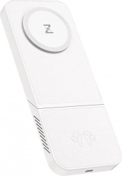 Ładowarka bezprzewodowa, INVZI, MGF7W, 3 w 1, 15 W (biała)