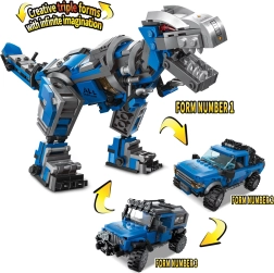 Qman Nieograniczone pomysły 3w1 technologia mechaniczna – robotyczny dinozaur i terenowe auta
