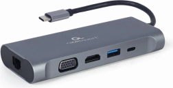 Adapter USB-C Rozdzielacz USB-C PD GbE VGA HDMI 3xUSB 3.1 karta audio