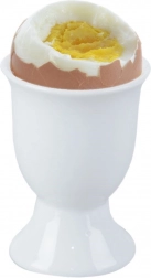 Biały porcelanowy stojak na jajko Mona