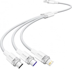 Kabel USB 3w1 6A 1,5 m Vention (biały)