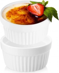 Białe ceramiczne kokilki do zapiekania 9,5 cm, 170 ml – zestaw 2 szt.