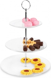 Szklany trzypoziomowy etażer 33 cm