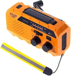 Awaryjne radio solarne z dynamem ADLER – powerbank, latarka LED i SOS