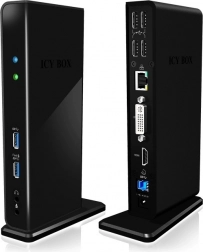 Stacjonarna stacja dokująca ICY BOX z USB, HDMI, LAN, DVI-I i wejściem mikrofonowym