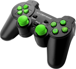 profesjonalny gamepad do gier PS3 i PC USB – czarny/zielony