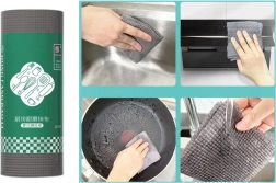 Kuchenne ściereczki i gąbki w rolce 20 × 9 cm, szare, 25 szt.