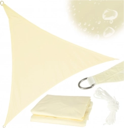 żagiel przeciwsłoneczny outdoor tarasowy wodoodporny trójkątny beżowy 4x4x4 m